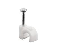 Goobay Attache de câble 17077 - Fixation pour câbles Ø5 mm avec clou - 100 pièces blanc
