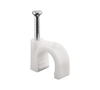 goobay 17081 Serre-câbles, jeu de 100 / Support de câbles pour fixation de câbles jusqu'à 9mm de diamètre / Serre-câbles avec clou pour mur, coins et montage en saillie / 100 pièces / blanc