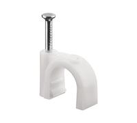 goobay 17082 Serre-câbles, jeu de 100 / Support de câbles pour fixation de câbles jusqu'à 10mm de diamètre / Serre-câbles avec clou pour mur, coins et montage en saillie / 100 pièces / blanc