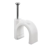 Goobay Serre-câbles 17084 – 100 pièces, pour câbles jusqu'à 14 mm, avec clou, blanc