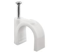 goobay 17085 Serre-câbles, jeu de 100 / Support de câbles pour fixation de câbles jusqu'à 6mm de diamètre / Serre-câbles avec clou pour mur, coins et montage en saillie / 100 pièces / blanc