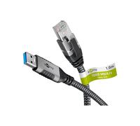 goobay 1m LAN-USB Câble 1 Gbit Transfert de données - USB A 3.0 vers RJ45 Ethernet Le câble CAT 6 connecte le routeur et l’ordinateur portable ou le PC - Remplace l’adaptateur USB vers LAN - 70229