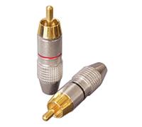 Goobay 2 Paire Prise Rca 6,5 MM Rouge/Noir avec Doré Contacts 150001