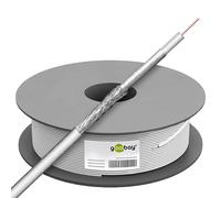 Goobay 27528 100 dB Câble d'antenne Coaxial, 2x Blindé, CCS, Blanc, 100m Longueur