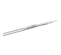 Goobay 27528 Câble d'antenne coaxial 100 dB, 2x blindé, CCS, 100 m, blanc, CCS 15 (15% acier recouvert de cuivre) - pour installations de câbles numériques SAT et BK