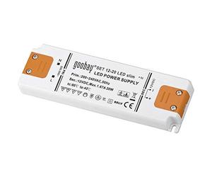 goobay 30002 Set 12-20 Transformateur Slim 230V (AC) à 12V (DC) / pour lampes LED de 0,5 à 20 watts / plastique / E10 / blanc / orange