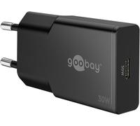 Goobay 30W USB C GaN Chargeur, Alimentation Super Slim avec Power Delivery, Chargeur Rapide Compact & Plat pour MacBook Air, iPhone 15, Samsung Galaxy S24, iPad Pro, Pixel - Noir - 75735