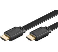 Goobay 31928 Câble plat High Speed HDMI™ avec Ethernet, plaqué or, 3 m, noir - HDMI™ mâle (type A) > HDMI™ mâle (type A)