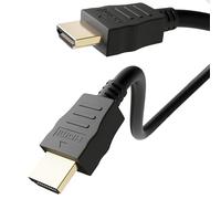 Goobay 38522 Câble High Speed HDMI avec Ethernet, Doré, Noir, 15m Longueur de Câble, 6mm Diamètre