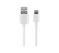goobay 38677 Câble de Chargement et de Synchronisation USB-C, USB-A > USB-C, Blanc, 0.1m Longueur de Câble