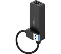 Goobay 39038 Convertisseur réseau USB 3.0 Gigabit Ethernet, noir, 0.1 m - pour connecter un PC/MAC avec port USB à un réseau Ethernet