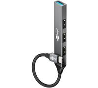 goobay 4-Port USB 3.2 Hub Slim/Multikonnektor, Splitter, Hub / 5 Gbit Splitter/Adapter C Slim ver 4-Port A Multiport Hub 3.0/74457