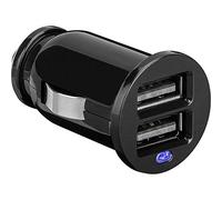 Goobay 44177 Chargeur allume cigare avec double ports USB et éclairage LED; pratique et compact pour les voitures et les camions (12 V / 24 V), noir