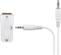 Goobay 44794 Adaptateur compact HDMI™/VGA y compris audio, plaqué or, blanc - HDMI™ femelle (type A) > VGA femelle (15 broches) + jack 3,5 mm femelle (3 broches, stéréo)