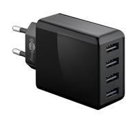 goobay 44953 Chargeur USB 4 Ports 30 W pour recharger simultanément jusqu'à 4 appareils Noir