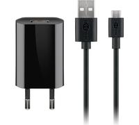 Goobay 44982 Kit de charge micro-USB (5 W), noir, 1 m - Adaptateur secteur avec câble micro-USB, 1 m , noir