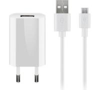 Goobay 44983 Kit de charge micro-USB (5 W), blanc, 1 m - Adaptateur secteur avec câble micro-USB, 1 m , blanc