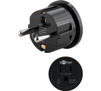 Goobay 45350 Adaptateur secteur, noir - Fiche de sécurité (type F, CEE 7/4) > prise US/japonaise (type B, NEMA 5-15, 3 pôles)