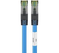 Goobay 45657 CAT 8.1 câble réseau, S/FTP (PiMF), bleu, 0.25 m - LSZH sans halogène, cuivre AWG 24