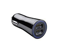 Goobay 45796 Chargeur de Voiture USB Double, 3.4 A, Noir, 25.2mm Diamètre, 44.4mm Longueur