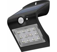 Goobay 45801 Applique murale solaire à LED avec détecteur de mouvement, 1,5 W, noir - Solution d'éclairage pour les entrées de maison, les abris de voiture & les escaliers