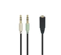 Goobay 48980 Adaptateur audio pour iPhone 2 x 3,5 mm noir
