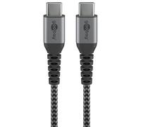 goobay 49302 Câble USB-C 10 Gbit/s - Câble textile extra robuste premium avec co