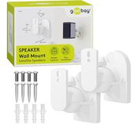 goobay 49394 Support Mural pour Haut parleurs Universel, pivotant/Support pour Enceintes Home cinéma/inclinable pour Enceintes jusqu'à 3,5 kg/Sonos One, Bose, Echo Dot 4, Homepod Mini/Blanc
