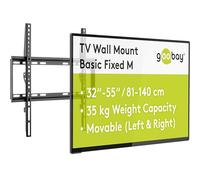 goobay 49730 Support Mural TV pour écrans et téléviseurs de 32-55 Pouces (81-140 cm) - Fixation Murale TV avec Une capacité de Charge Max. de 35 kg accroche Television Mural VESA 400 x 400 Noir