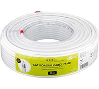 Goobay 49759 Câble Satellite coaxial 75 DB Double Blindage CCS Blanc 50 m