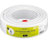 goobay 49760 Câble satellite coaxial 90 dB double blindage CCS Blanc 25 m