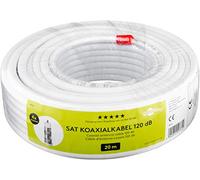goobay 49761 Câble satellite coaxial 120 dB quadruple blindage CCS Blanc 20 m
