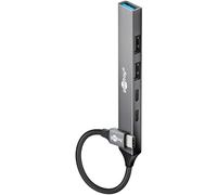 goobay 5-Port USB 3.2 Slim Hub/Multiconnecteur, Splitter, Hub/Adaptateur C Slim vers 3X A et 2X C Multiport Hub 3.0/5 Gbit Splitter / 74460