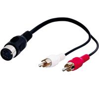 Goobay 50004 câble audio 0,2 m DIN (5-pin) 2 x RCA Noir, Rouge, Blanc