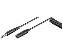 Goobay 50016 Rallonge casque 6,35 mm, câble spiralé, 5 m, noir - jack 6,35 mm mâle (3 broches, stéréo) > jack 6,35 mm femelle (3 broches, stéréo)
