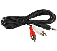 Goobay 50018 Câble adaptateur audio AUX, jack 3,5 mm vers RCA mâle stéréo, 1.5 m, noir - jack 3,5 mm mâle (3 broches, stéréo) > 2x RCA mâles (audio gauche/droite)