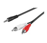 CABLE AUDIO POUR CARTE SON 2 RCA / JACK 3.5MM² STEREO 1.5 m G