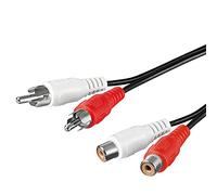 Goobay 50025 Câble audio stéréo RCA, Rallonge - Câble RCA 2x RCA mâle (R / L) vers 2x RCA femelle (R / L) - 1,5 mètres