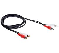 Goobay 50025 Lot de 10 rallonges stéréo 2 x RCA 1,5 m 2 x RCA mâles (Audio Gauche/Droite) > 2 x RCA Femelle (Audio Gauche/Droite)