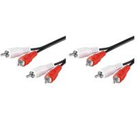goobay 50028 Câble de Connexion Stéréo 2 x Cinch, 1.5m Longueur de Câble (Lot de 2)