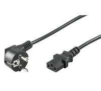 Goobay 50077 Câble de raccordement pour appareils froids coudé, 2 m, noir, 2 m - fiche à contact de protection (type F, CEE 7/7) > prise d'appareil C13 (raccordement pour appareils froids)