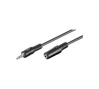 Goobay 50090 Rallonge câble Stéréo pour casques audio et écouteurs - Jack mâle 3,5mm vers Jack femelle 3,5mm - 5,0 mètres, noir