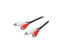 Goobay 50097 Câble de Connexion Stéréo 2 x Cinch, 0.5m Longueur de Câble