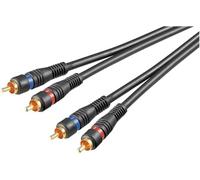 Goobay Câble de connexion stéréo 50119 - 2 x Cinch, blindage double, Noir, 3 m