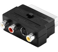 Goobay 50123 Adaptateur péritel vers audio vidéo composite et S-vidéo, IN/OUT, prise péritel (21 broches), noir - prise péritel (21 broches) > 3x RCA femelle + mini-DIN 4 femelle (S-vidéo)