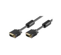 Goobay 50135 Câble VGA 2m VGA (D-Sub) Mâle/Mâle Noir, Contacts Or, Ferrite, Résolution 1920x1080 (HD 1080), AWG28, Sachet Polyéthylène
