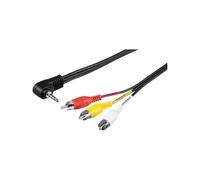 Goobay 50209 Câble Adaptateur, Audio Vidéo-Composite vers 3.5mm, 1.5m Longueur de Câble