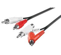 Goobay 50214 Câble de connexion stéréo, RCA avec continuité, 1.5 m - 2x RCA mâle > 2x RCA mâle/femelle