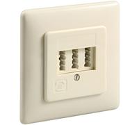 Goobay 50264 3x TAE-NFN Prise encastrée, beige - Connexion vissée