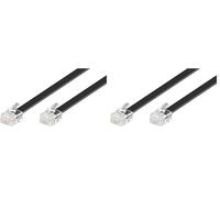 goobay 50321 Câble de Raccordement Modulaire, Noir, 3m Longueur (Lot de 2)